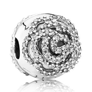 Pandora Sterling Silver Shimmering Rose Clip with Clear Zirconia - 791529cz